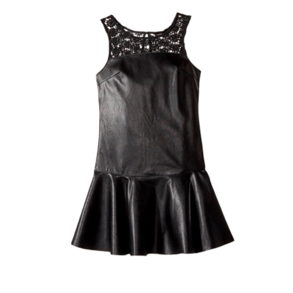 Ella Moss Girl Faux Leather Drop Waist Dress